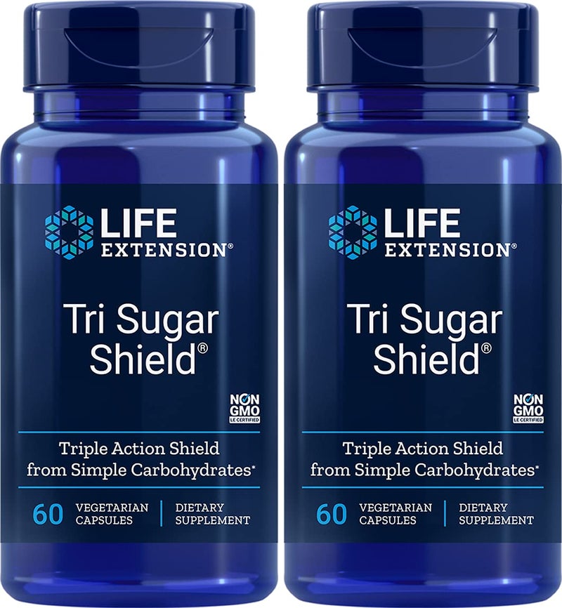 Life Extension Tri Sugar Shield 60 Vegetarian Capsules Pack of 2